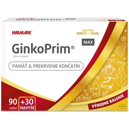 W line GinkoPrim MAX 90 + 30tbl. extra VB24 1x1 set, pack nutricional para la memoria y la circulación sanguínea en las extremidades