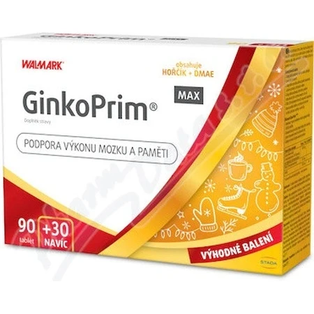 W line GinkoPrim MAX 90 + 30tbl. extra VB24 1x1 set, pack nutricional para la memoria y la circulación sanguínea en las extremidades