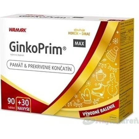 W line GinkoPrim MAX 90 + 30tbl. extra VB24 1x1 set, pack nutricional para la memoria y la circulación sanguínea en las extremidades