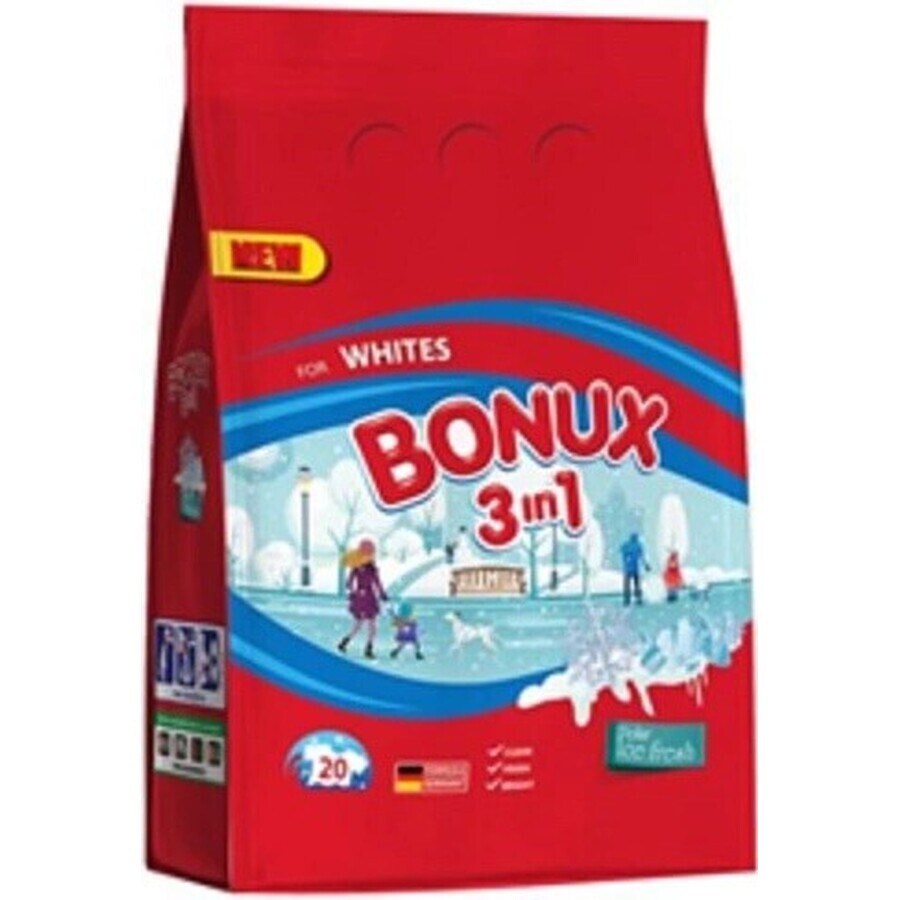 Bonux 20PD 3in1 Ice Fresh 1×1500 g Bonux 20PD 3in1 Ice Fresh 1×1500 g, detersivo in polvere