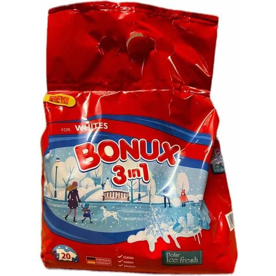 Bonux 20PD 3in1 Ice Fresh 1×1500 g Bonux 20PD 3in1 Ice Fresh 1×1500 g, detersivo in polvere