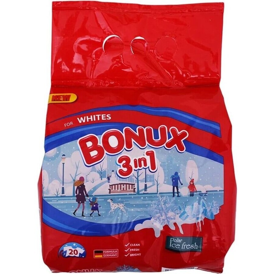 Bonux 20PD 3in1 Ice Fresh 1×1500 g Bonux 20PD 3in1 Ice Fresh 1×1500 g, detersivo in polvere