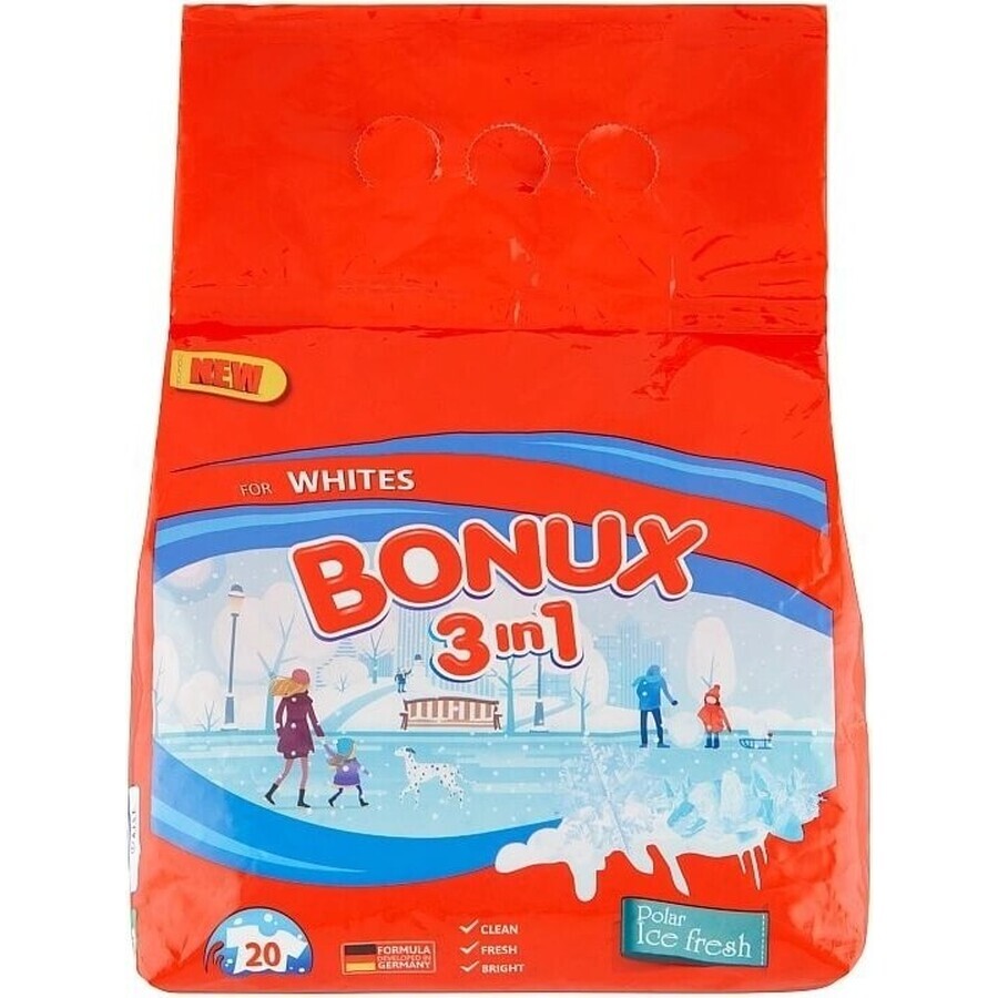 Bonux 20PD 3in1 Ice Fresh 1×1500 g Bonux 20PD 3in1 Ice Fresh 1×1500 g, detersivo in polvere