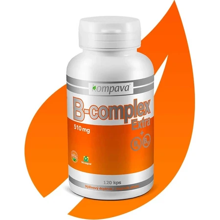 kompava B-complex Extra + B6, B12 1x120 cps, voedingssupplement