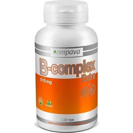 kompava B-complex Extra + B6, B12 1x120 cps, voedingssupplement