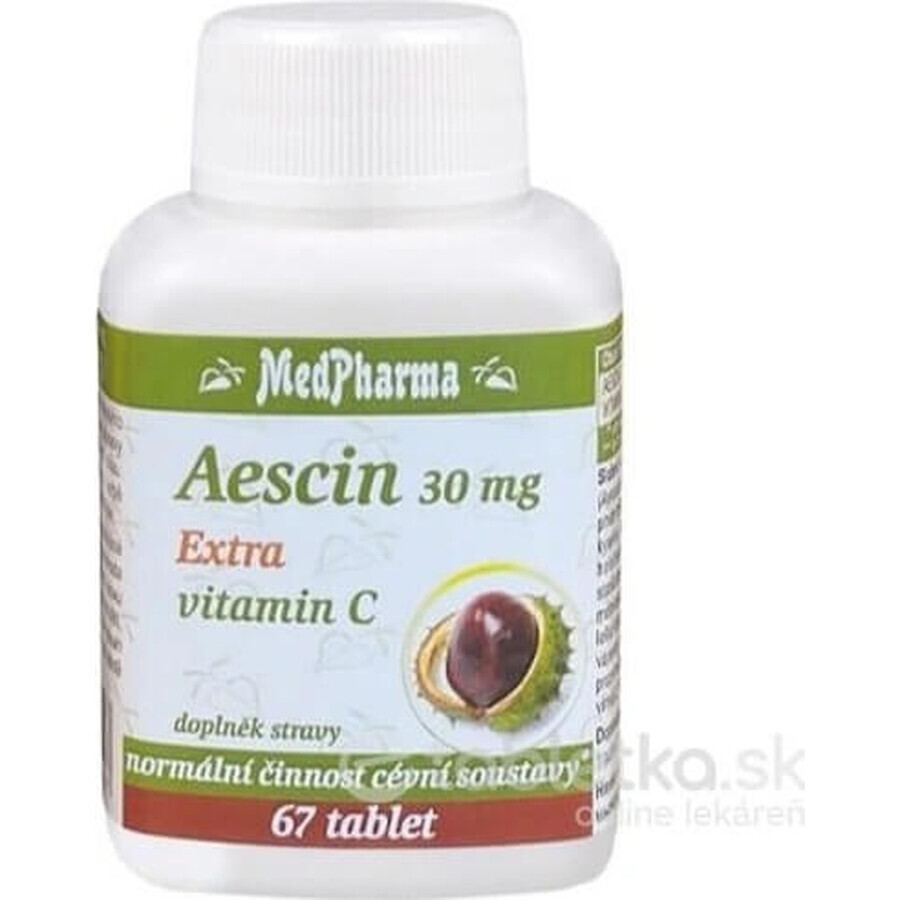 MedPharma Aescin 30 mg Extra vitamina C 1×67 tbl, supliment alimentar