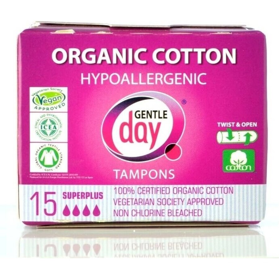 Tampons Gentle Day Super Plus 1×15 pcs, tampons Tampons Gentle Day Super Plus 1×15 pcs, tampons