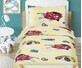 Kinderbettw&#228;sche BE&#193;TA 90/027 Rennwagen gelb 100x135,45x60