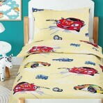 Kinderbettwäsche BEÁTA 90/027 Rennwagen gelb 100x135,45x60