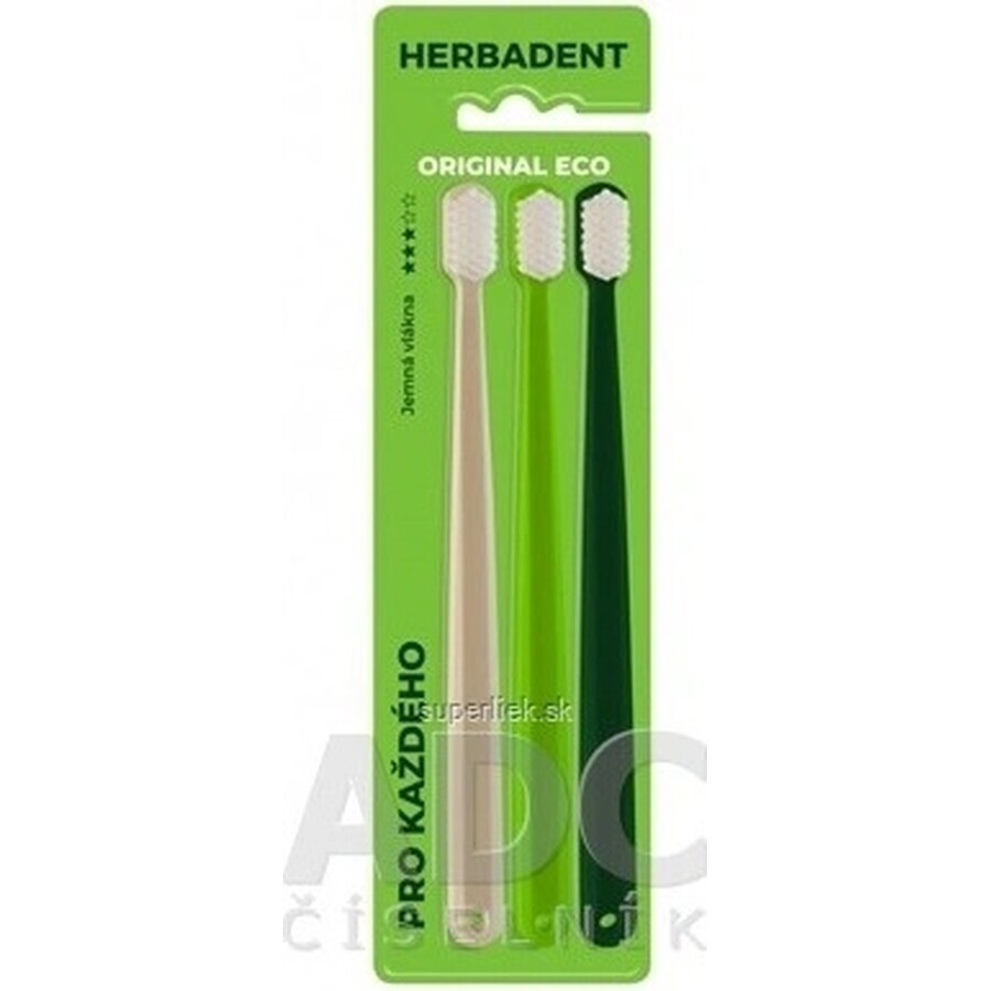 Cepillo de dientes HERBADENT Original ECO Gentle 1×1 ud, cepillo de dientes fino