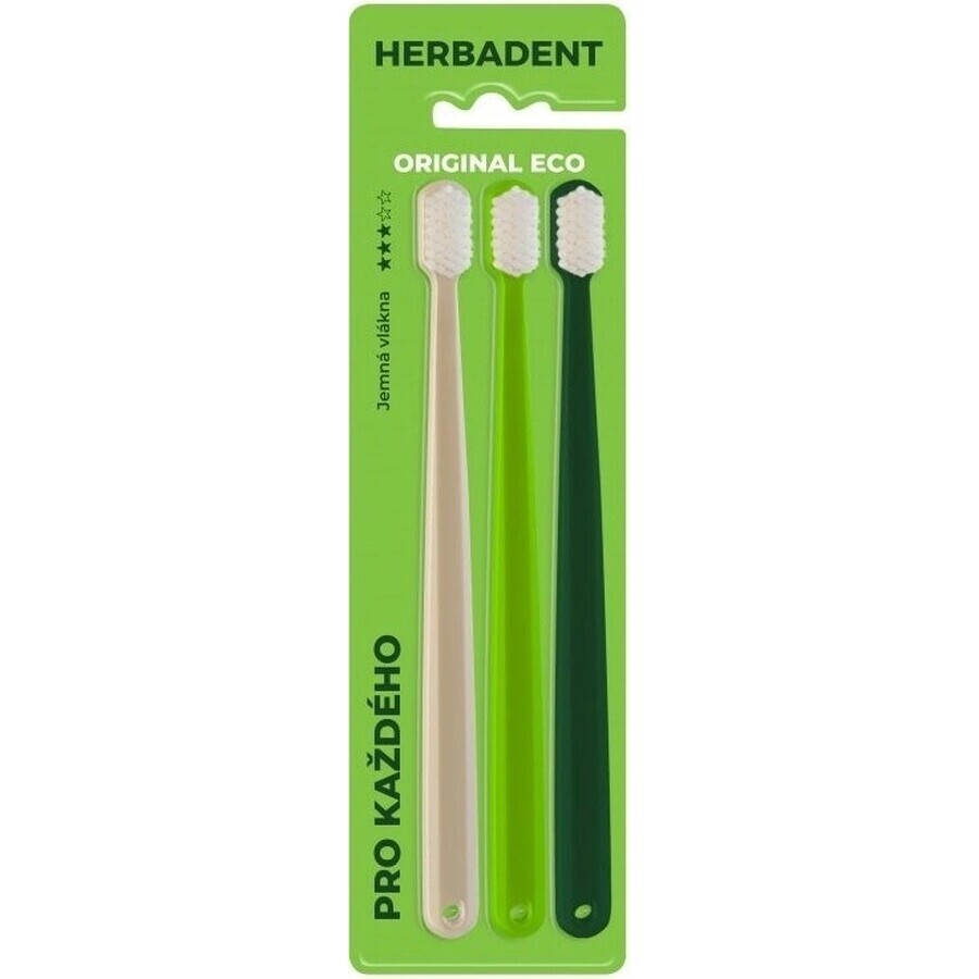Cepillo de dientes HERBADENT Original ECO Gentle 1×1 ud, cepillo de dientes fino