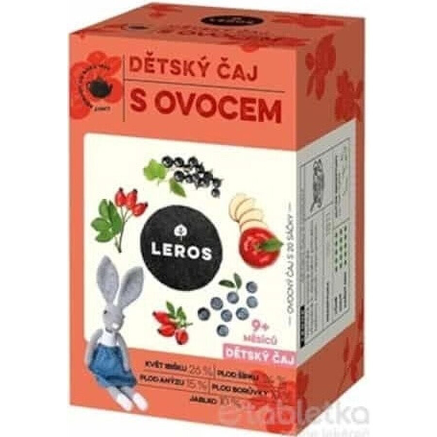 LEROS Thé aux fruits pour enfants 20×2 g, thé