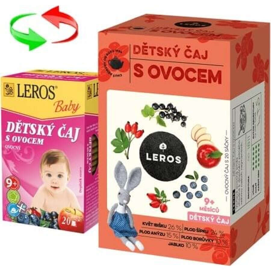 LEROS Thé aux fruits pour enfants 20×2 g, thé