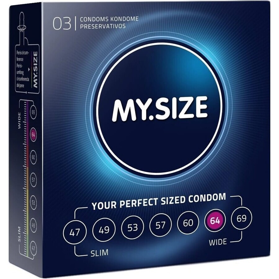 My size 64 1×3 pcs, condom