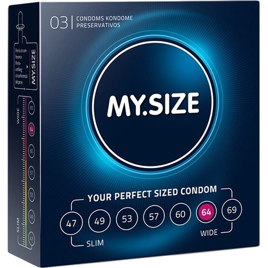 My size 64 1×3 pcs, condom