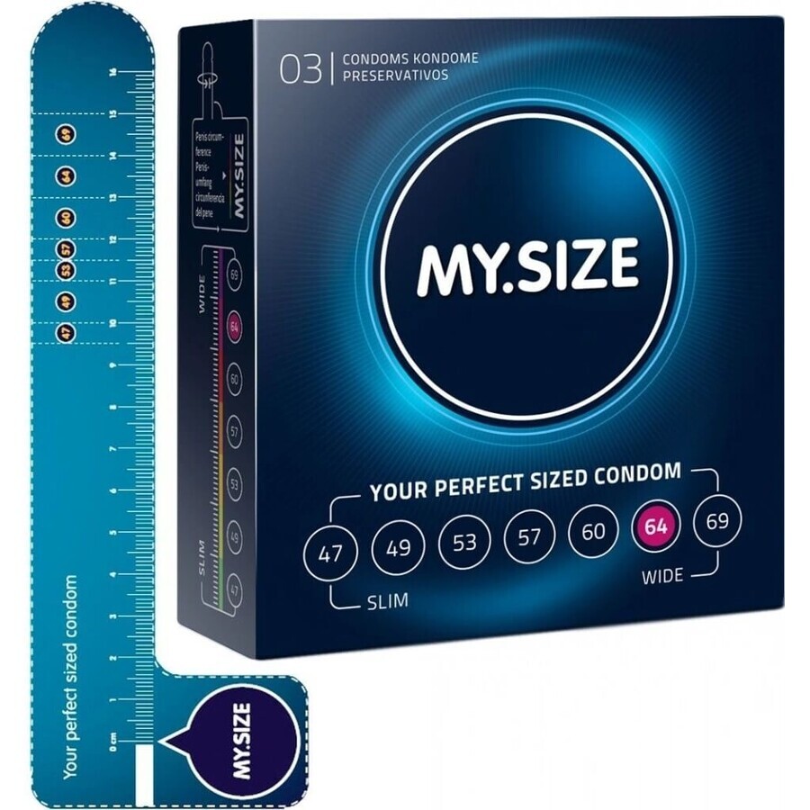 My size 64 1×3 pcs, condom