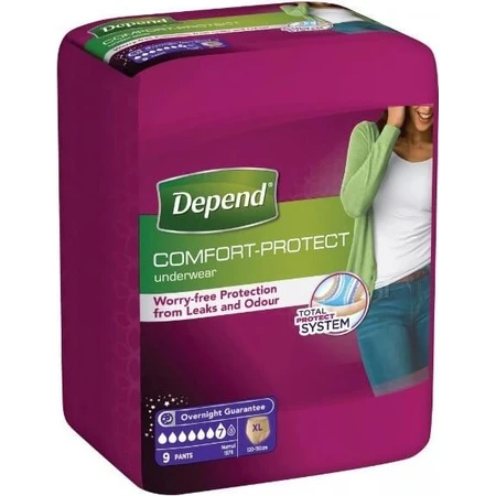 DEPEND SUPER XL pour femmes 1×9 pcs, slip extensible, tour de hanches 120-150 cm