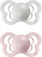 BIBS Couture vanilla/peach 1&#215;2 silicone orthodontic BIBS Couture silicone pacifiers - size 1