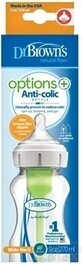 Biberon Dr. BROWN&#39;S OPTIONS+ 270 ml 1&#215;1 pc, avec col large, 0M+, anti-colique, verre, blanc