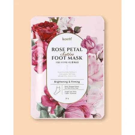 Petitfee & Koelf Masque de satin pour les pieds aux pétales de rose 16 g / 2 pcs 1×16 g / 2 pcs