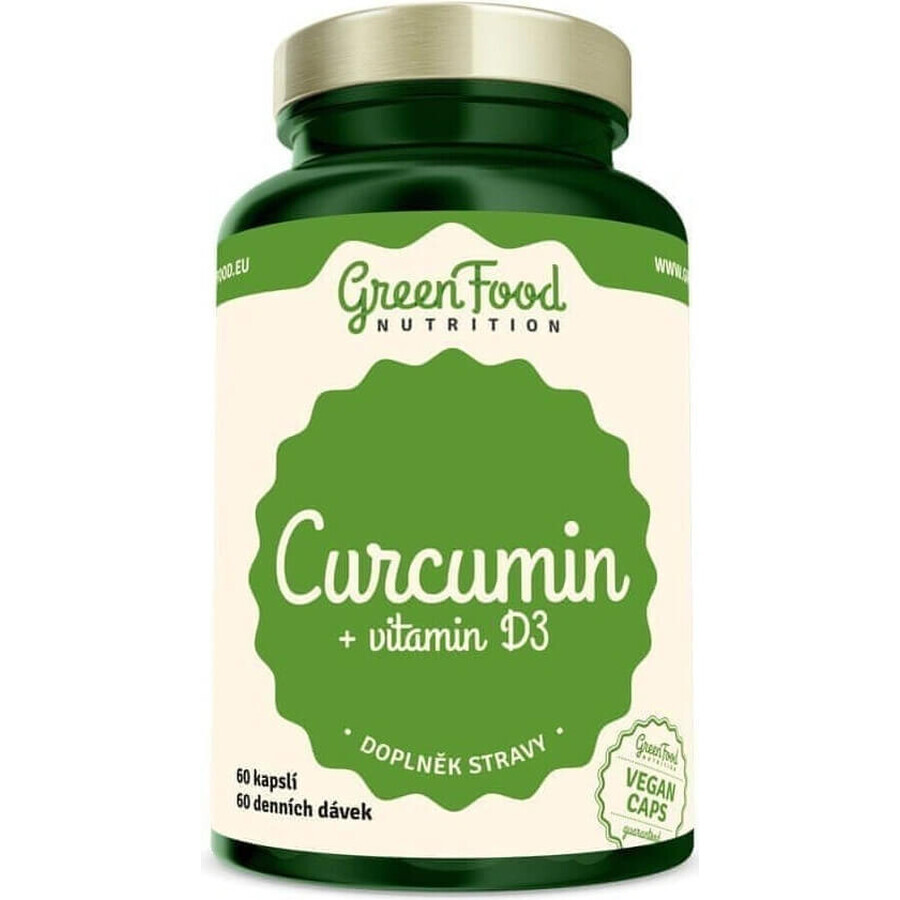 GreenFood Nutrition Curcumina + Vit D3 60cps 1×60 cps