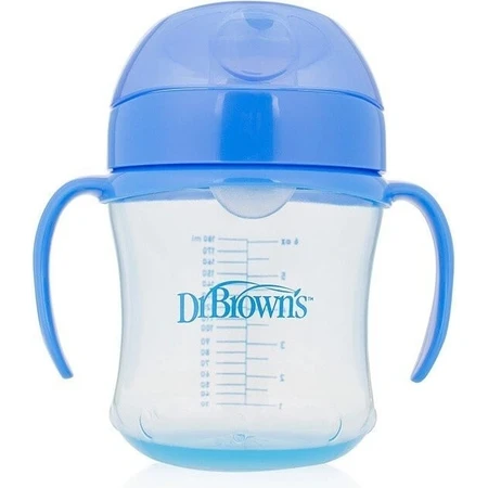 Dr.Browns Becher mit weichem Mundstück 180ml ab 6m blau 1×1 Stück, blauer Becher, 6m+
