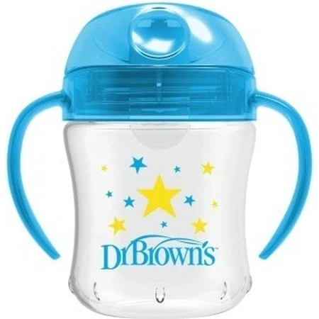 Dr.Browns Becher mit weichem Mundstück 180ml ab 6m blau 1×1 Stück, blauer Becher, 6m+
