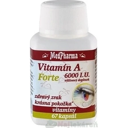 MedPharma Vitamine A 6000 IU Forte 1×67 cps, voedingssupplement