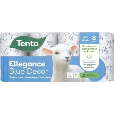 Dieses Toilettenpapier Decor blau 3vr 1×8 Stück 3 Lagen Toilettenpapier