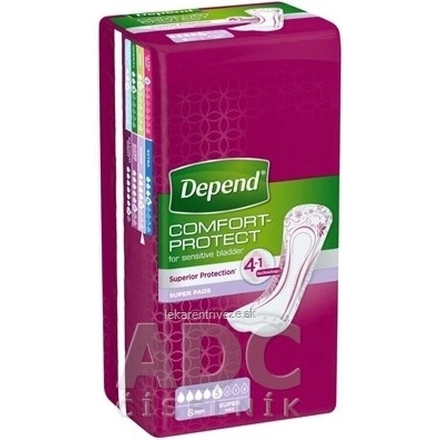 DEPEND SUPER 1×8 buc, tampoane pentru incontinență 11×36 cm