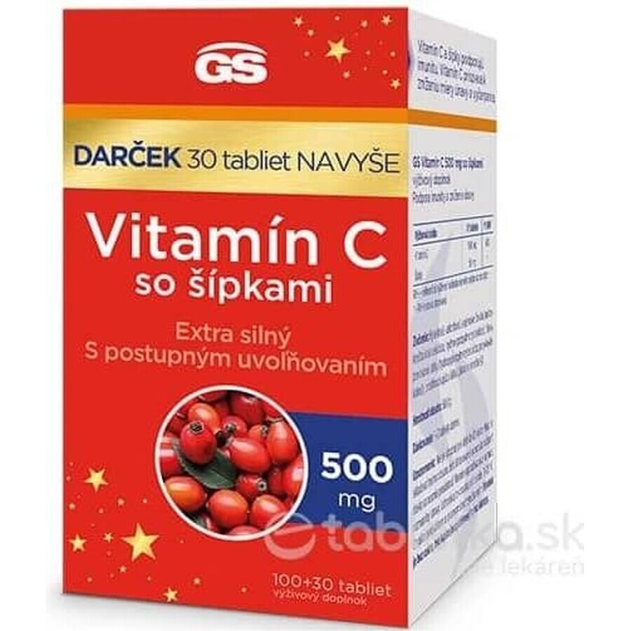 GS Vitamin C 500 mit Hagebutten 1×130 tbl, Nahrungsergänzungsmittel