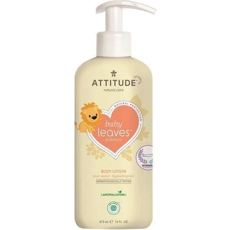 ATTITUDE Baby-Körperseife und Shampoo (2 in 1) Babyblätter mit Birnensaftgeschmack 1×473 ml, Baby-Körperlotion