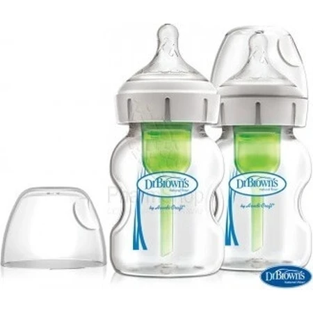 Dr.BROWN'S Saugflasche OPTIONS+ 150 ml Duopack 1×2 Stück, antikolikale Saugflasche 0m+