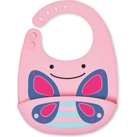 Bavoir en silicone Zoo Butterfly 1×1 pc, bavoir en silicone