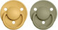 BIBS De Lux honey/olive silicone soothers 1&#215;2 pcs, one size
