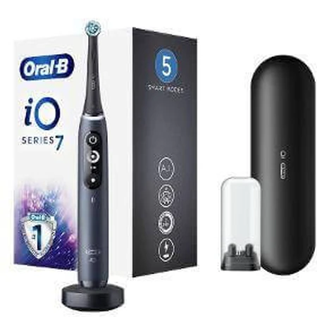 Oral B EK iO Series 7 Black + toothbrush holder + travel bag 1×1 set