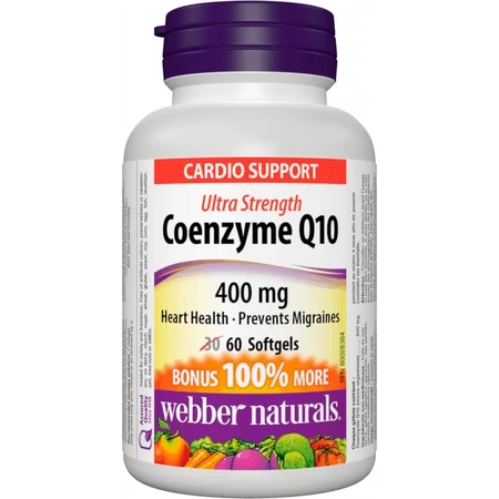 WEBBER NATURALS Coenzyme Q10 400 mg EXTRA STRONG 1×60 cps, complément alimentaire