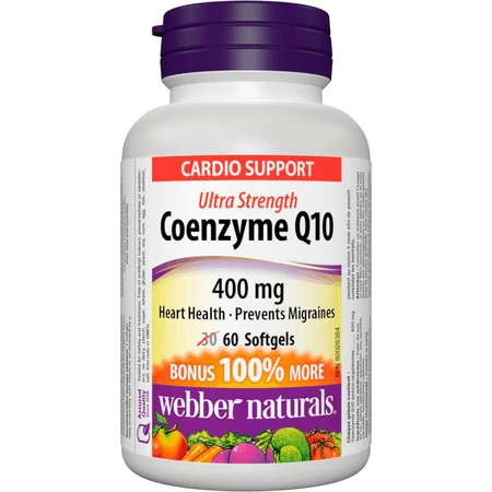 WEBBER NATURALS Coenzyme Q10 400 mg EXTRA STRONG 1×60 cps, complément alimentaire