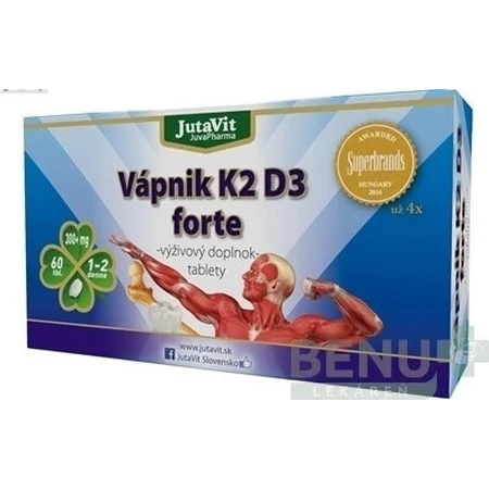 JutaVit Calcium K2 D3 forte 1×60 tbl, calcium