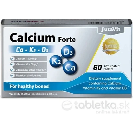 JutaVit Calcium K2 D3 forte 1×60 tbl, calcium
