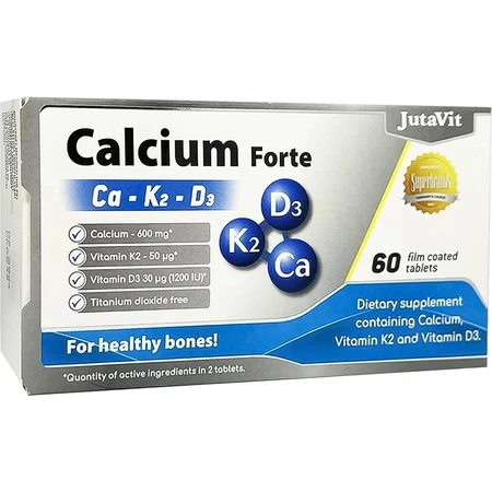 JutaVit Calcium K2 D3 forte 1×60 tbl, calcium
