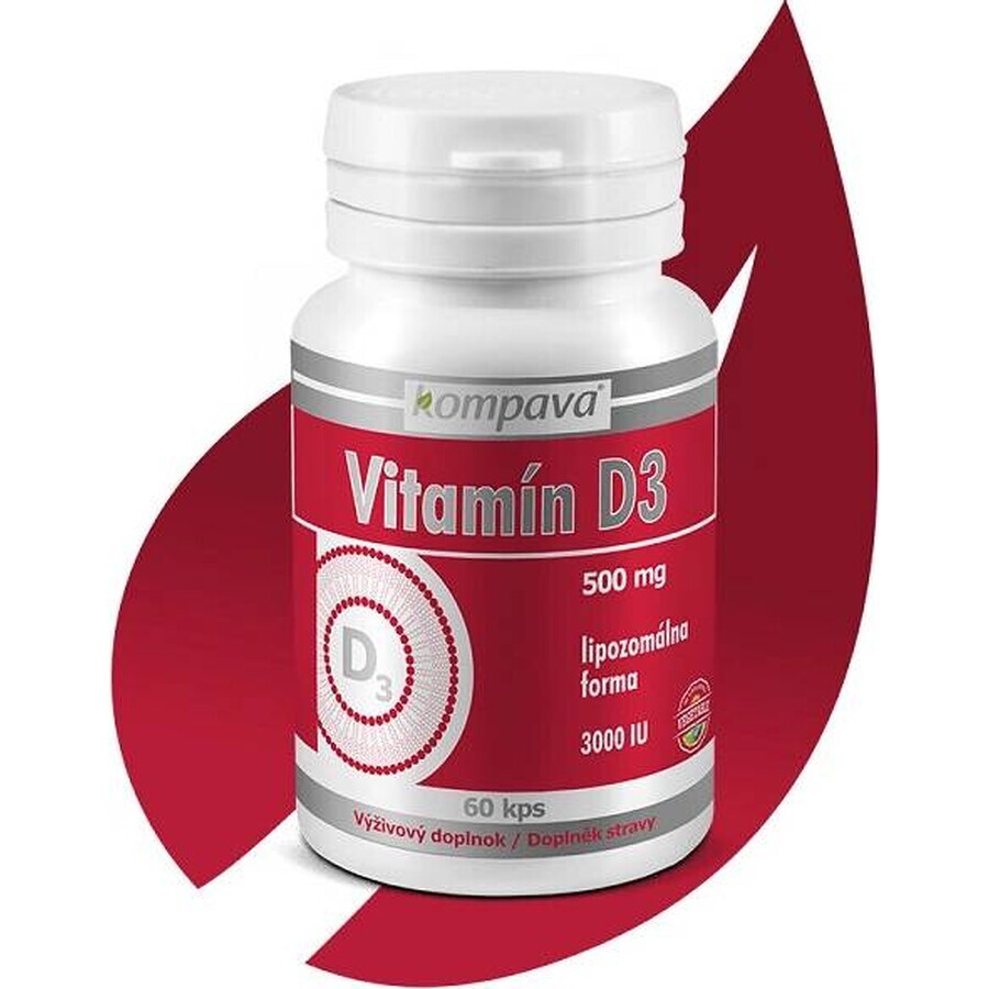 Kompava Vitamin D3 1×60 cps, food supplement