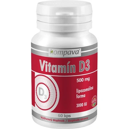 Kompava Vitamina D3 1×60 cps, complemento alimenticio