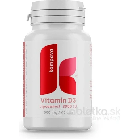 Kompava Vitamina D3 1×60 cps, complemento alimenticio