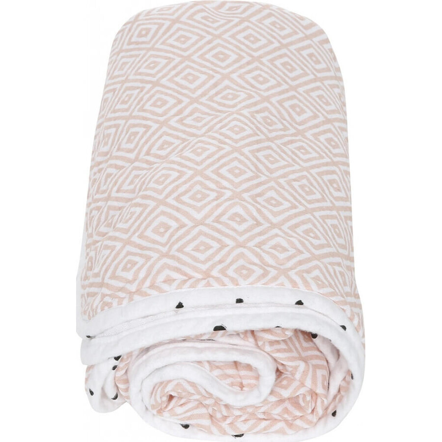 Couverture MOTHERHOOD mousseline de coton double épaisseur carrés de mousseline de coton prélavée rose 95x110cm 1×1pc