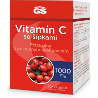GS Vitamine C 1000+cones, 50+10 tbl 1×50+10 tbl, supplément nutritionnel