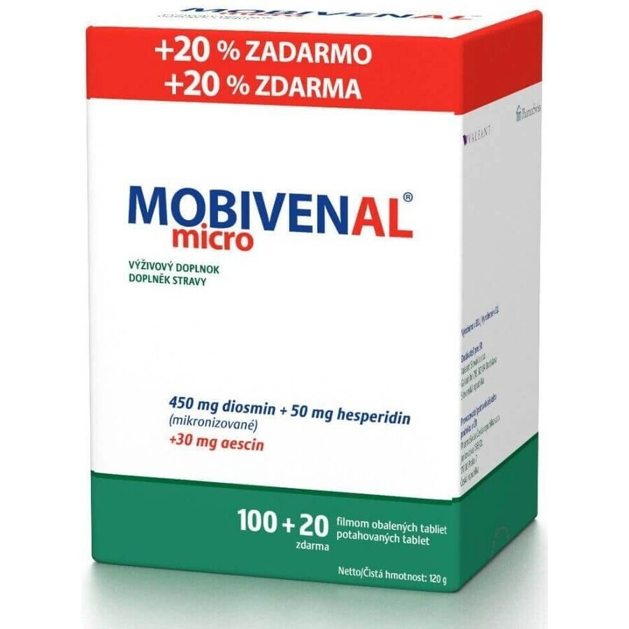MOBIVENAL micro 1×120 tbl, supliment alimentar