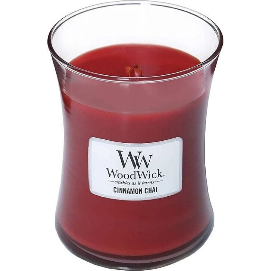 WoodWick Cinnamon Chai medium candle 1×275 g, scented candle WoodWick Cinnamon Chai medium candle 1×275 g, scented candle