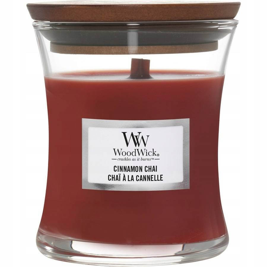 WoodWick Cinnamon Chai medium candle 1×275 g, scented candle WoodWick Cinnamon Chai medium candle 1×275 g, scented candle