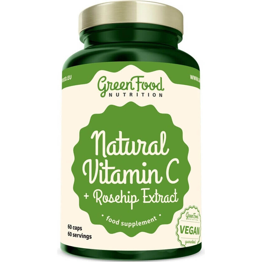 GreenFood Nutrition Natuurlijke vit C+Rozenbottel 60cps 1×60 cps